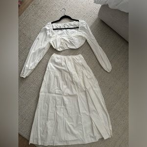Reformation White Skirt Set